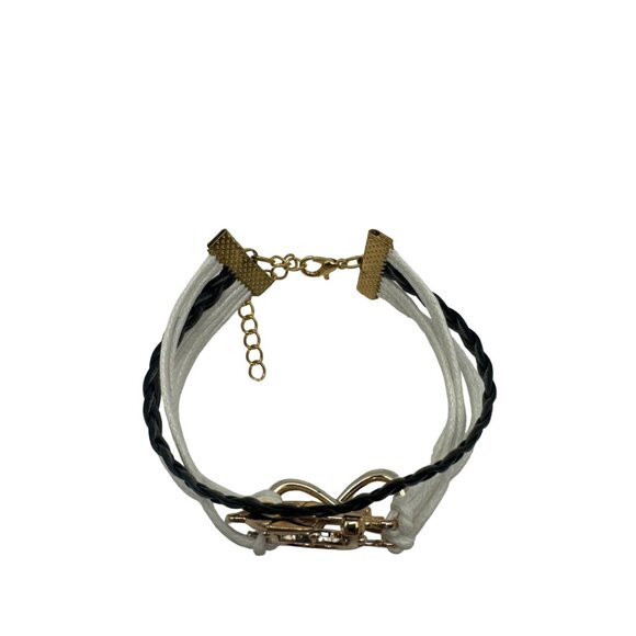 Nautical-Themed Braided Bracelet With Gold Anchor & Wheel Charm - Picture 5 of 6